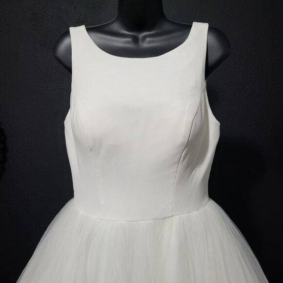 $1780~JUSTIN ALEXANDER~4/6~IVORY OFF WHITE FIT & FLARE BALLGOWN WEDDING DRESS - Picture 4 of 16